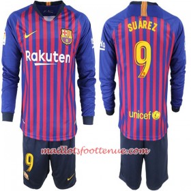Maillot/Tenue Barcelone Suarez 9 Enfant Domicile 2018/2019 Manche Longue